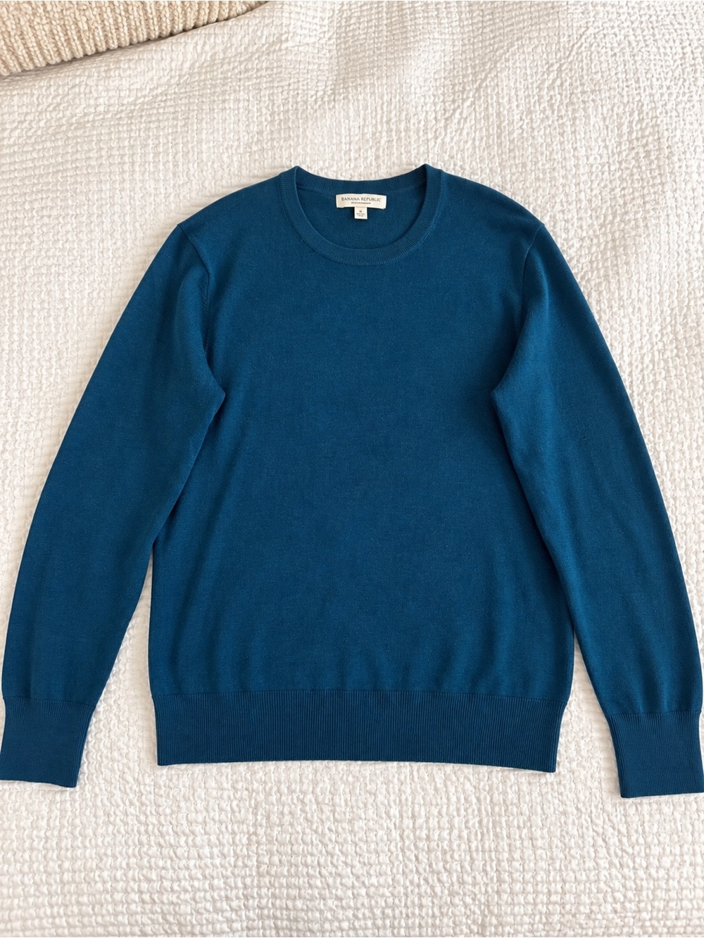 Banana Republic Men's Deep Teal Crewneck Sweater Extra Fine Merino